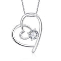Silver Jewelry Fashion Silver Plated Micro Inlaid Blue White Crystal Big Empty Heart Shape Luxury Zircon Pendant for Women
