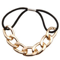 2026 New Women Girls Decorative Gold Silver Metal Chain Bracelet Hair Accessory Band Basic Ponytail Holder Elastic Hair Tie