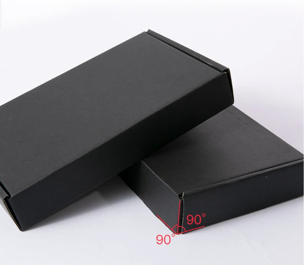 Stock Customized Recycled Matte Black UV Coated Corrugated Cardboard Mailer Shipping Box for Socks & Fur
