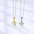 Birthday Gift Gold Plated Jewelry New Fashion Zirconia Four Leaf Clover Pendant Necklace Women Jewelry