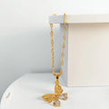 Lateefah Simple 18K Gold Stainless Steel Inlaid With White Zircon Butterfly Necklaces
