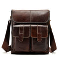 OEM Accept Custom Logo Genuine Leather Men Shoulder Bag Retro Crossbody Pocket Bag Leather Messenger Bag