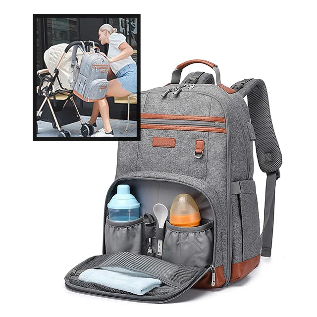 Lightweight Casual Diaper Bag Backpack Waterproof Diaper Bag Multifunctional  with Large Capacity for Mommy for Babies