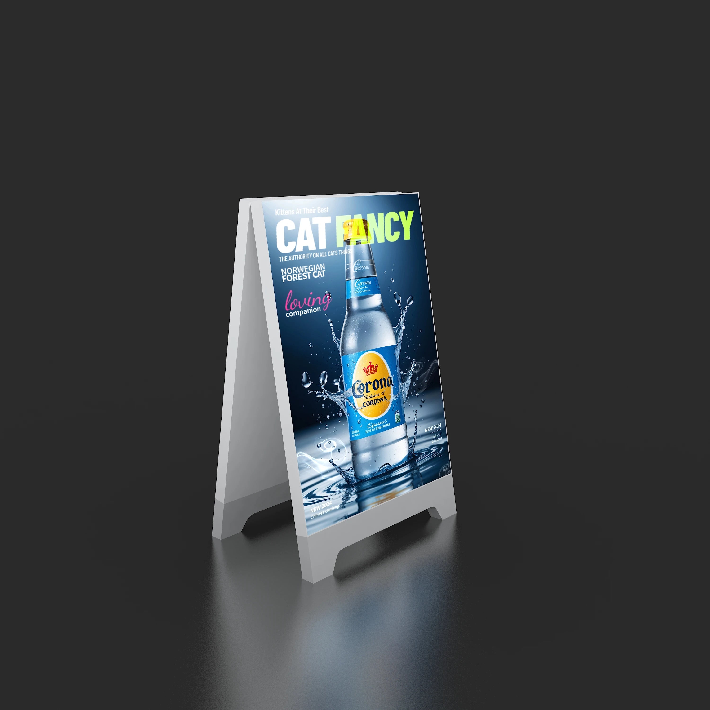 Anew Display Custom Outdoor A-frame LGP Poster Sandwich Board Steel Metal Double-sided Poster Light Box Seg Fabric Lightbox