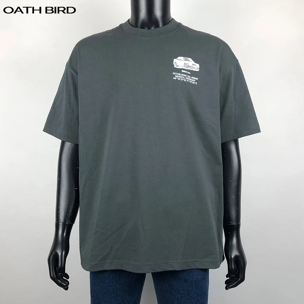 Heavyweight Cotton Men's Tshirt Super Heavy 300gsm Thick Oversized Drop Shoulder T-shirt Crew Neck Custom Printing Logo T Shirt