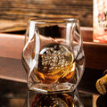 Double Wall 6oz Whiskey Glasses Hand Blown Transparent Whisky Glass for Parties Old Fashioned Snifting