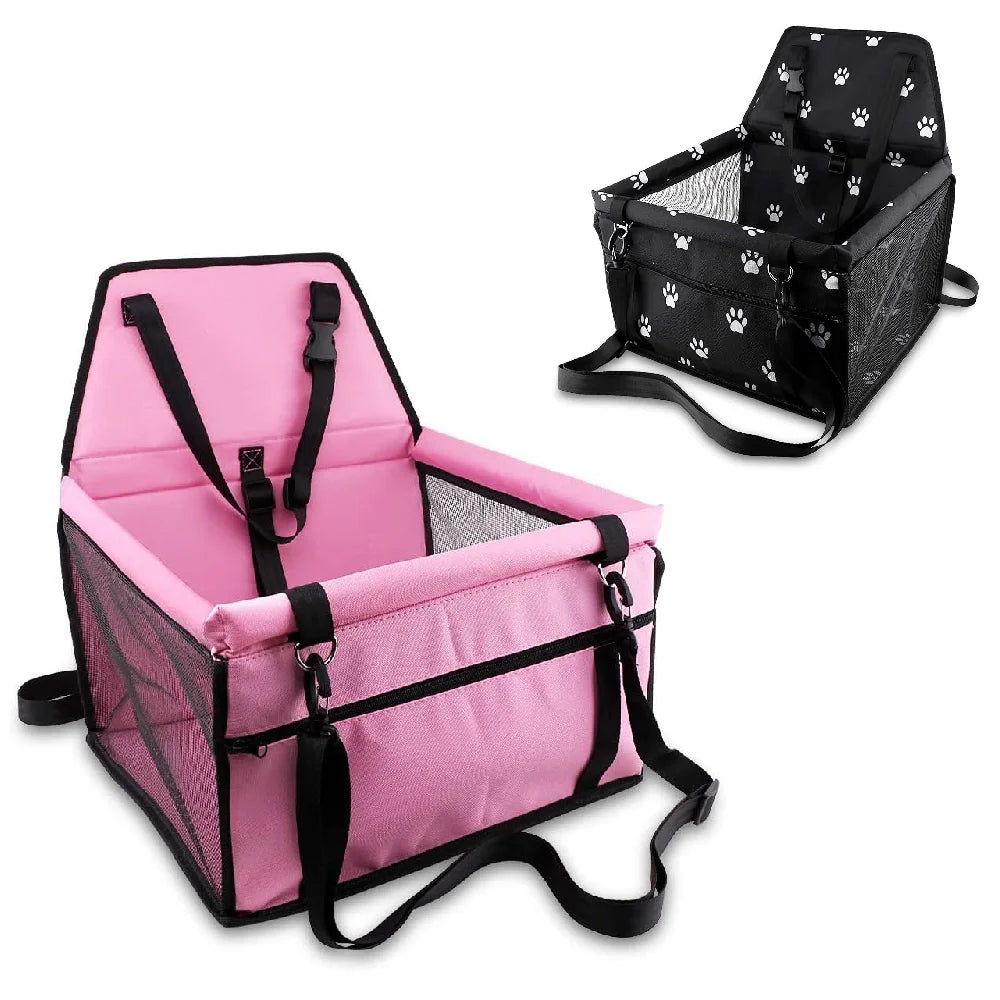 Pet Car Booster Seat Travel Carrier Cage Oxford Breathable Folding Soft Washable Travel Bags for Dogs Cats or Other Small Pet