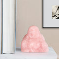 Huiying Good Quality Natural Rose Quartz Crystal Buddha Carvings Hand Carved Statue for Fengshui Decoration Crafts