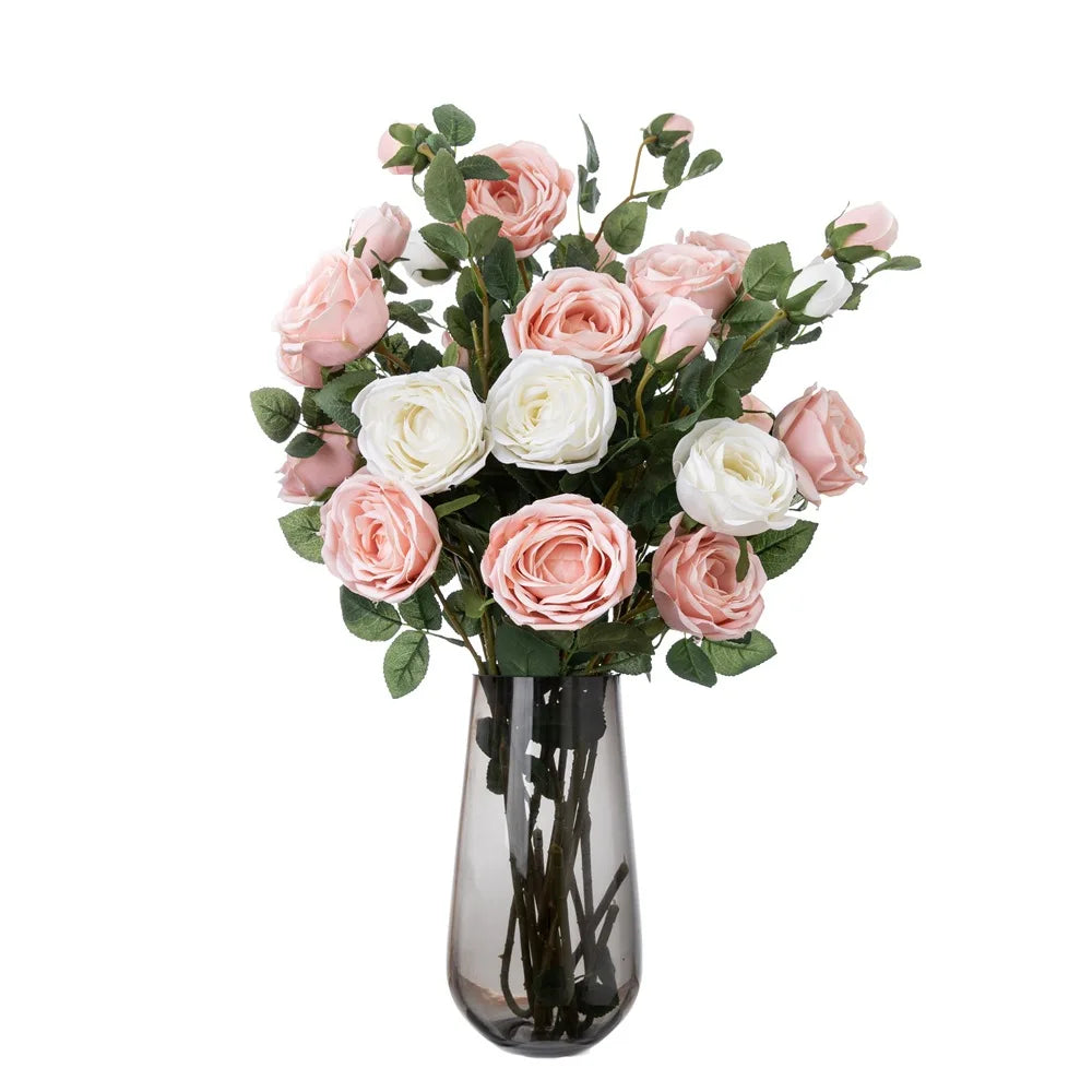 A-1509 Wholesale Single Stem White Silk Fake Roses Artificial Flowers Bulk Wedding Decor Red Artificial Roses Flower
