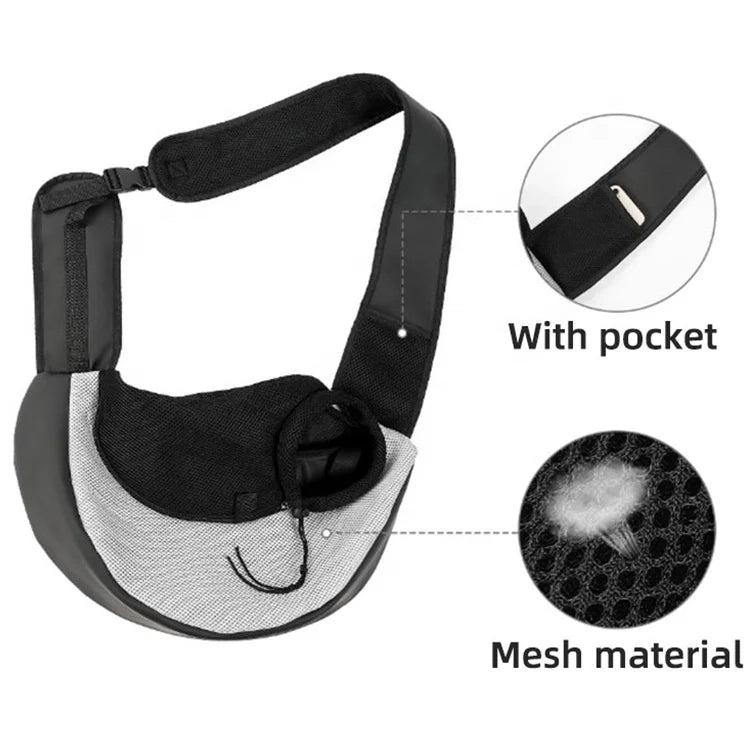 Adjustable Hand Free Comfortable Small Pet Dog Sling Carrier Bag for Travel