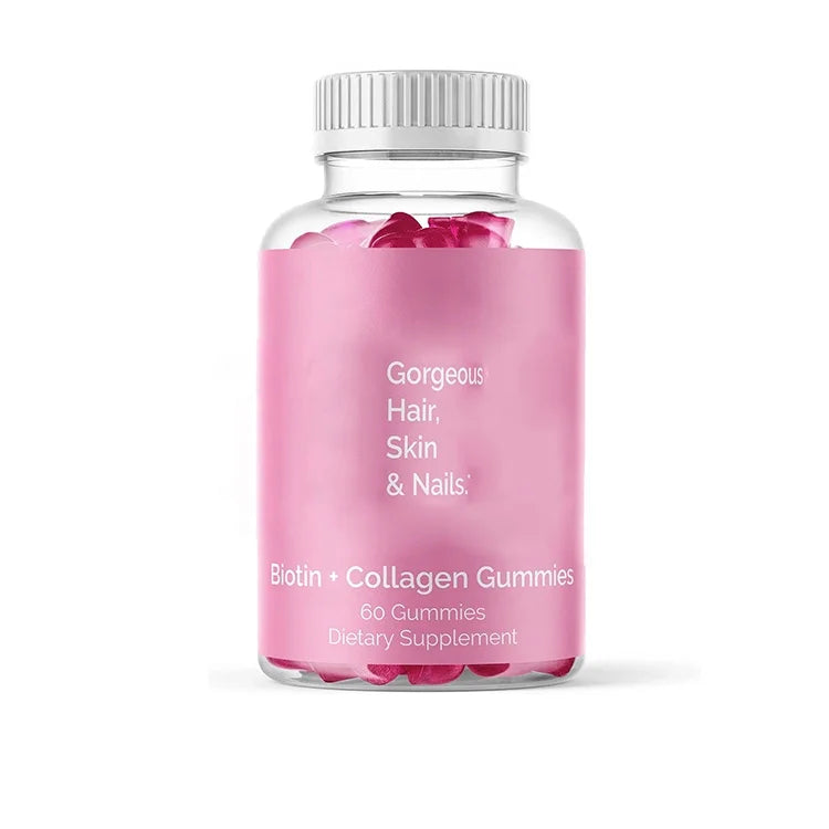 Hyaluronic Acid Biotin Vitamins Hair Growth Supplement Vitamin C Vegan Gummies Promotes Natural Collagen Gelatin-Free