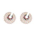 Wholesale Rhinestone Dangle Earrings Women Exaggerated Cluster Fresh Water Pearl Geometric Stud Earrings