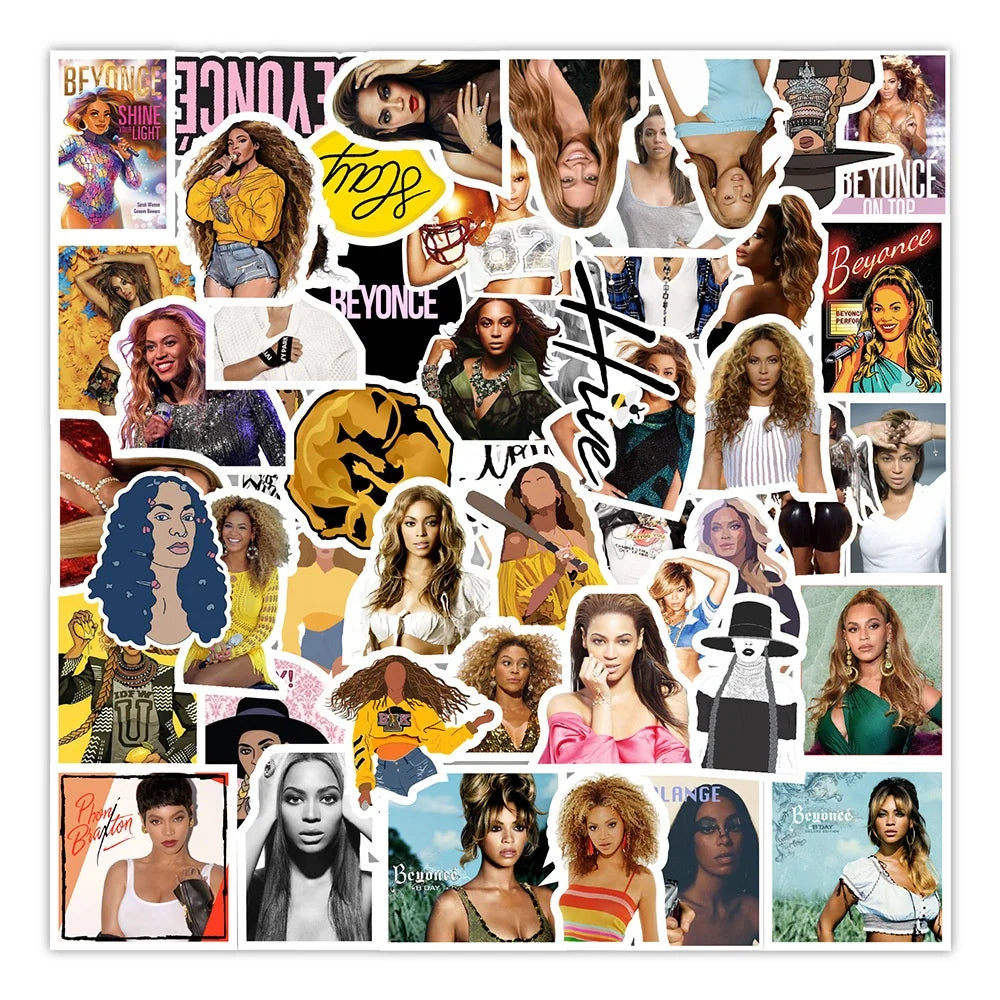 50Pcs Beyonce America Famous Singer Graffiti Sticker Girl Adult Diy Decor Vinyl Stickers