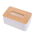 square Rectangle Bathroom Vanity Countertop Bedroom White Bamboo Lid Rectangular Wood Tissue Box Cover  Bamboo Tissue Boxes Hold