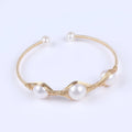 Gold Plated Copper Handmade Real Pearl Potato Beads Bracelet