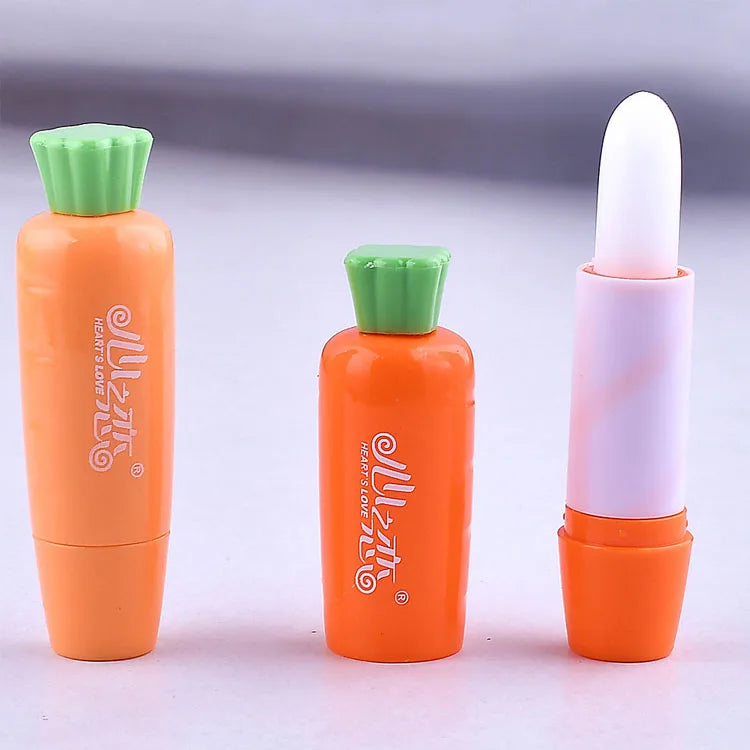 OEM Vegan  Lip Scrub Smooth Long Lasting Moisturizer Carrot Shape Lip Balm