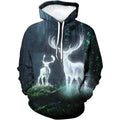 Fitspi Wholesale Custom Deer Hoodie Novelty Print Animal Hoodies Dropshipping Pullover Sweatshirt for Men Women
