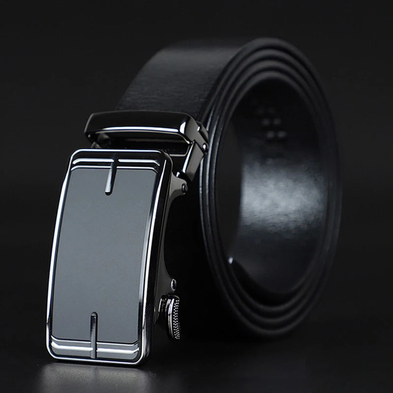 Men's Leather Fashion New Simple Automatic Buckle Business High-end Sense Belt Upper Leather Cowhide High-grade Belt