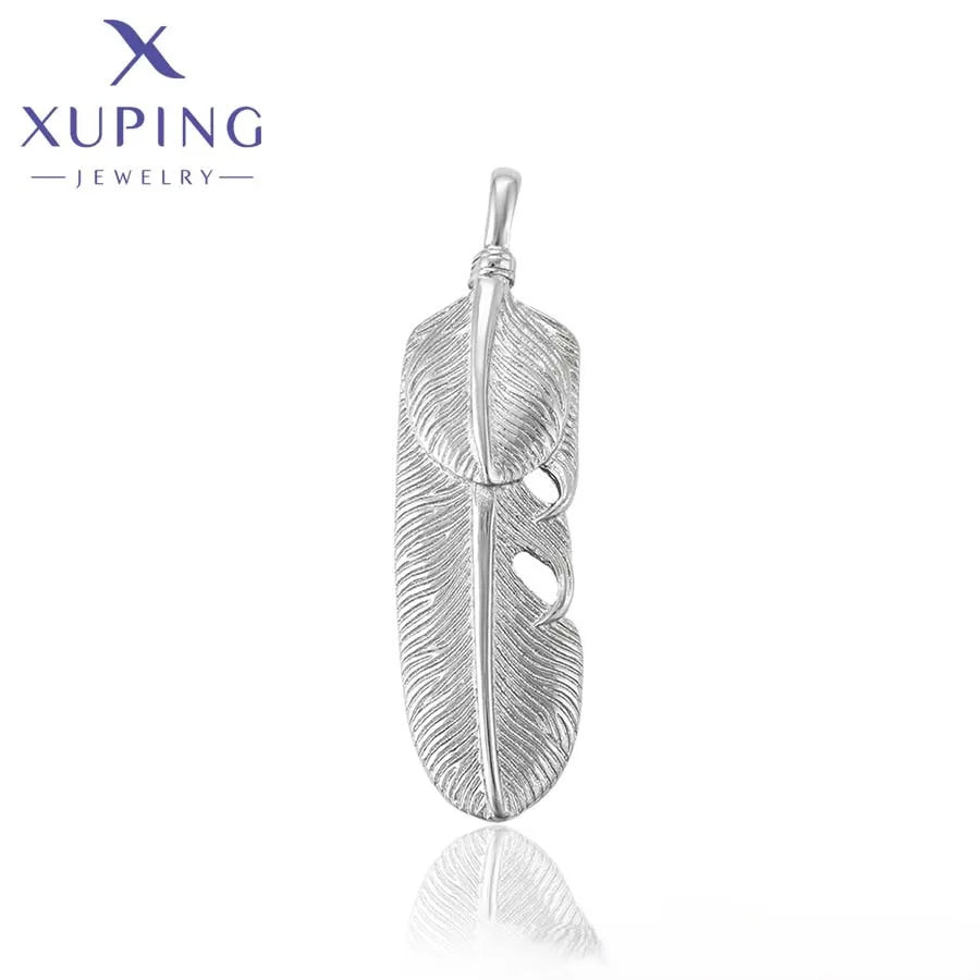 33367 XUPING JEWELRY Fashion Trendy Classic Realistic Stainless Steel Leaf-shaped Neutral Fine Pendant