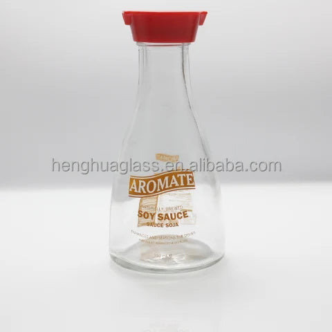 Hot Sale 150ml 5oz Soy Sauce Glass Bottle Restaurant Seasoning Oil Bottle  with Plastic Cap Custom logo  Manufacturer