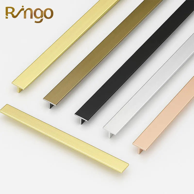 Modern Style Decorative T Molding Stainless Steel Aluminum Alloy T Shape Tile Trim Strip for Floor Transitions