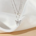 Personalized Fashion Diamond Necklace Women Fairy Delicate Layered Necklace Elegant Butterfly Charm Necklace