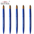 Socheal Hot Sale Blue Handle Custom Acrylic Brush 100% Pure Kolinsky Acrylic Nail Brush Size 8 to 22  for Nail Extension Carving