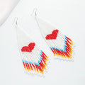 Handmade BOHO Seed Beads Heart Shaped Earrings for Women Trendy Jewelry Gift for Wedding Party Engagement for Valentines Day