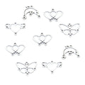 Antique Silver Color Metal Hollow Heart butterfly Dolphin Charm Fit Diy Necklace Charms Jewelry Making U016