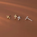 925 Sterling Silver Fashion Stud Earrings Wholesale Small Earrings Cross Gold Plated Stud Earrings Women