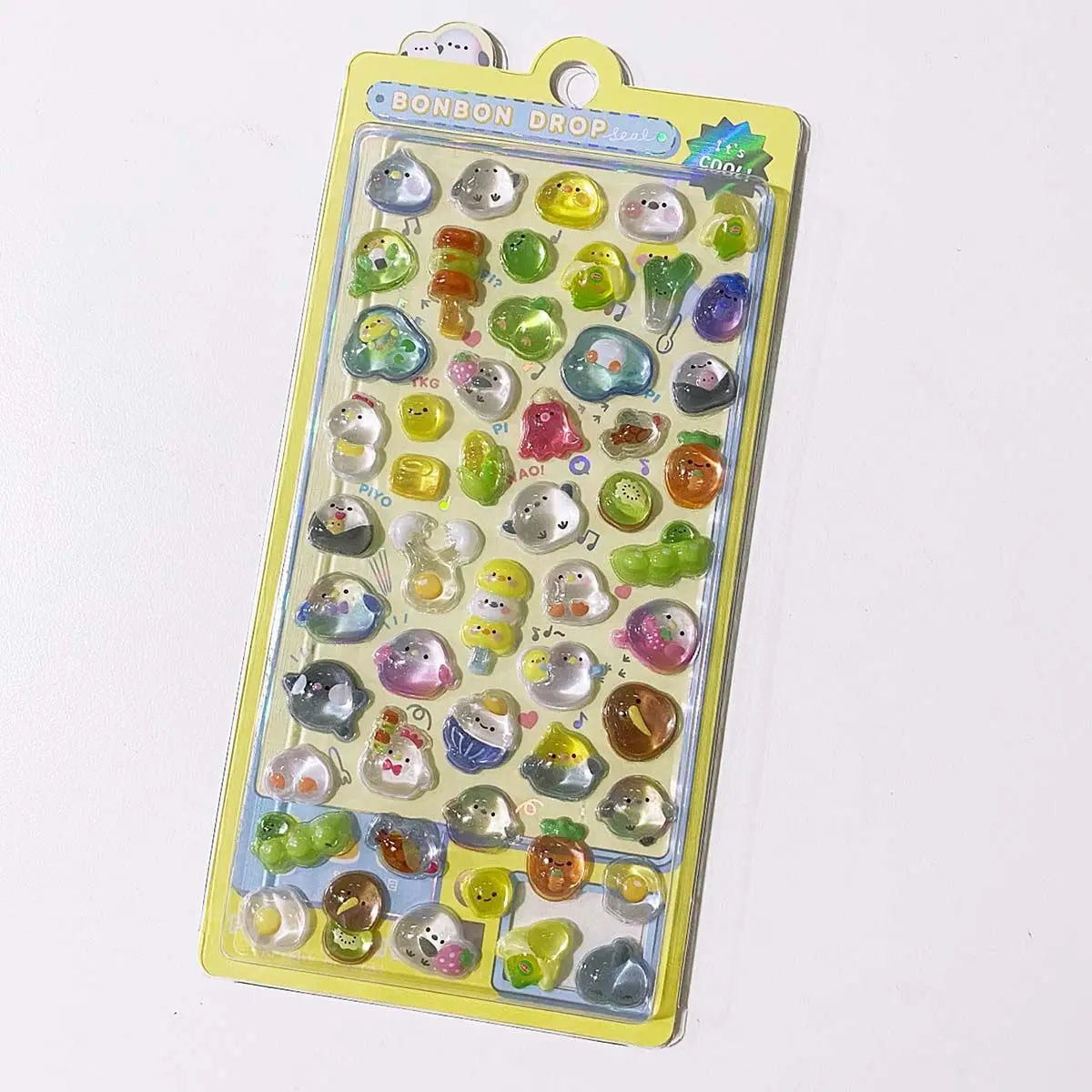 Custom logo Cute Cartoon Embossed Fun Stickers 3D Crystal Stickers DIY Decorations Colorful Pearl Acrylic Diamond Stickers
