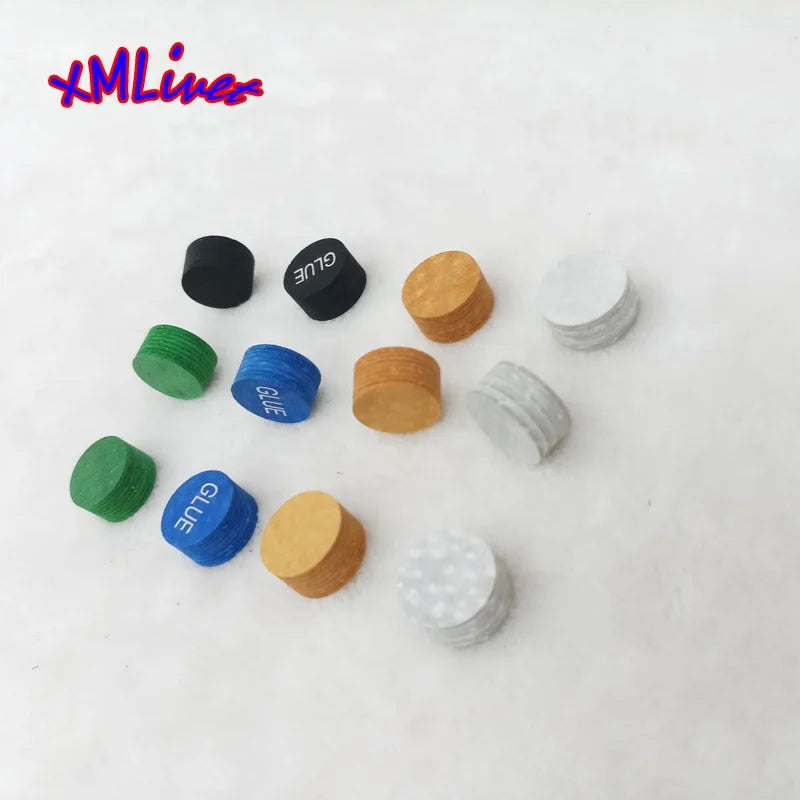 Xmlivet Black/white/blue/brown Pure Color Billiards Pool Cue Tips Customized 12mm/13mm/14mm Cue Tips in SS/S/M/H/HH