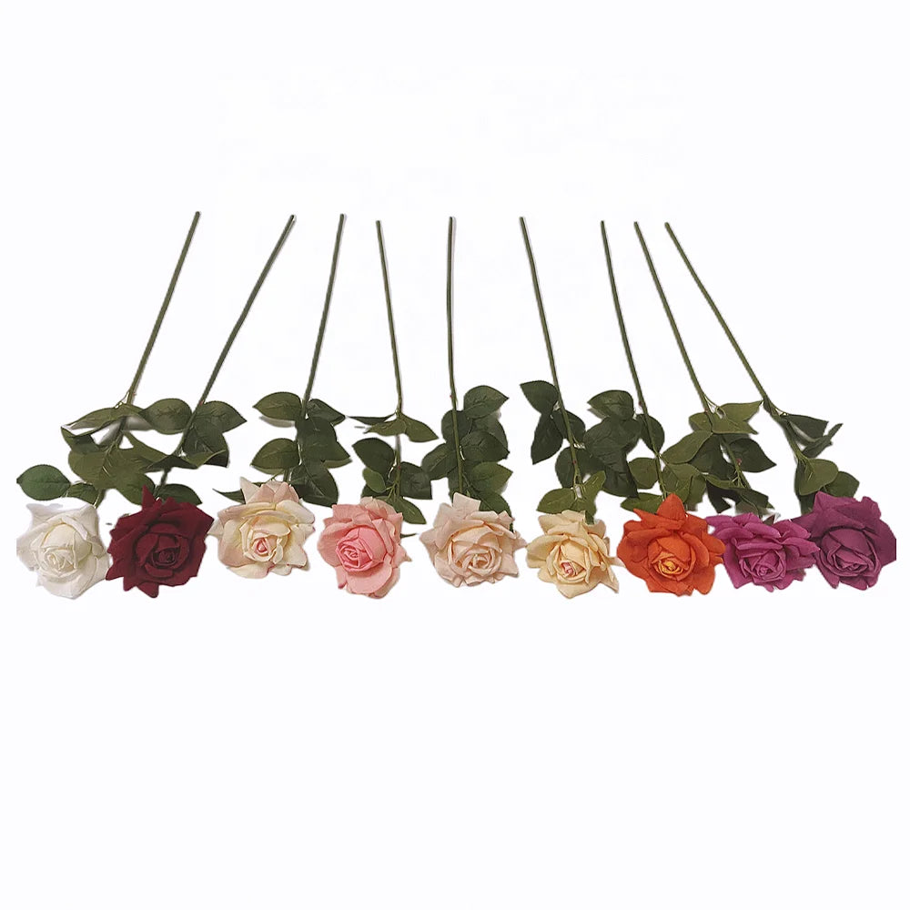 XX-07 Artificial Flowers Real Touch Roses Bridal Wedding Bouquet for Home Garden Party Floral Decor