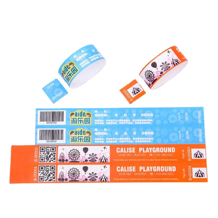 Custom Solid Color Blank Paper Party Wristband Black Tyvek Paper Wristband Bracelet for Events