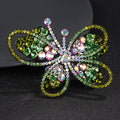 HX-242 Crystal Butterfly Hair Clips Colorful Rhinestone Hairclip Barrettes Fashion PU Flower Hair Accessories for Girls