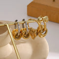 New Style Dainty 18K Gold Plated Stainless Steel Jewelry Waterproof Simple Bamboo Hoop Earrings for Women