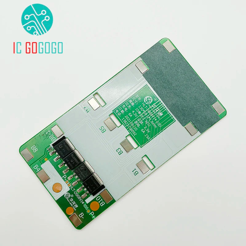 10S 36V 42V Lithium Battery Protection Board BMS Lipo Li-ion Cell Packs 10A 110A EBike Common Port Charge Protection Circuit Fee