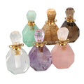 Natural Gemstone Crystal Essential Oil Roller Bottle Glass Roll on Perfume Bottle Healing Stone Aromatherapy Beauty Gift