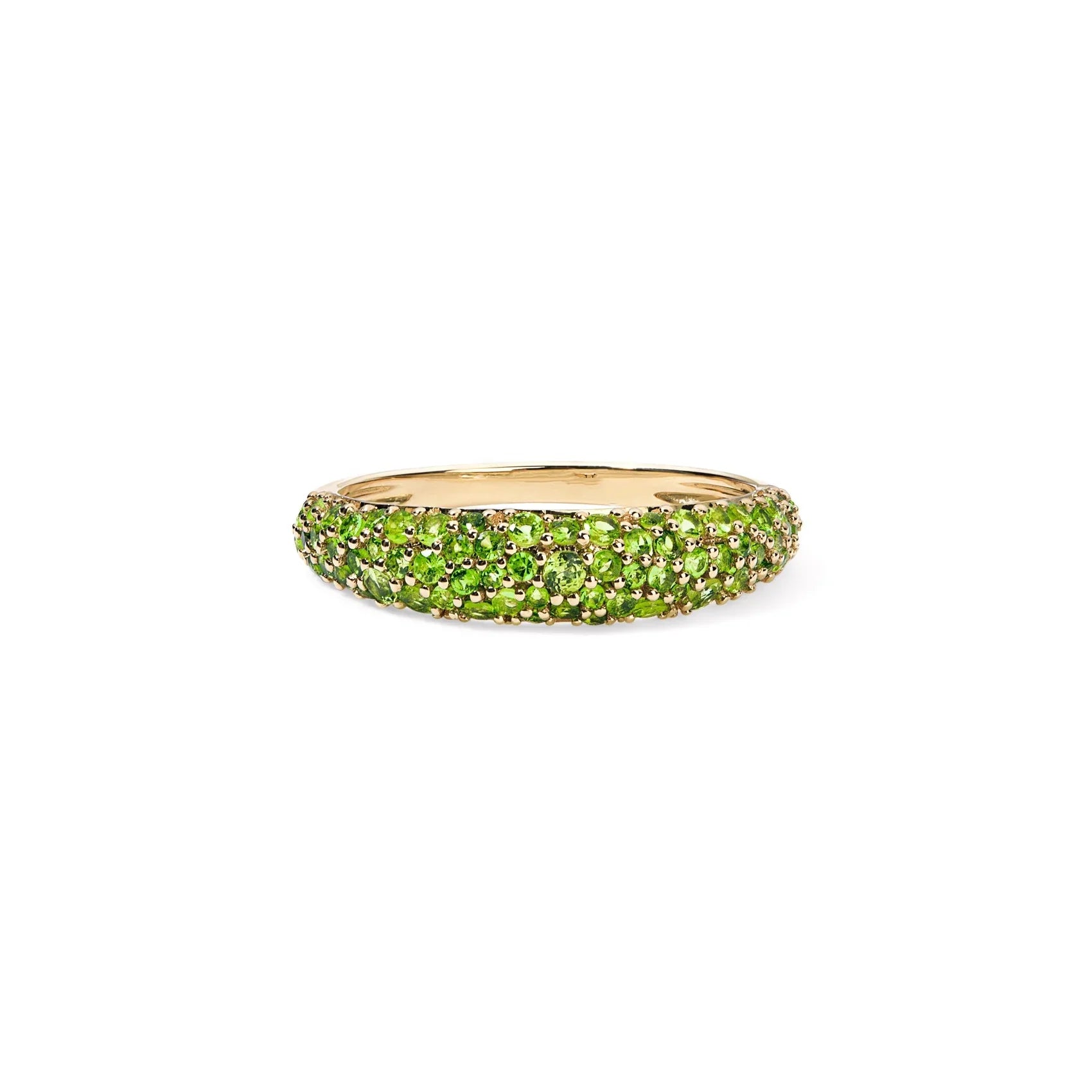 LOZRUNVE 925 Silver Fine Jewelry Customize Pave Stack Gemstone Colored Dome Ring Women
