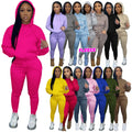XS-3XL Sets for Women Fall Women Clothes Long Sleeve Jogger Woman Fleece Thick Cotton Sweatsuit Hoodie Set