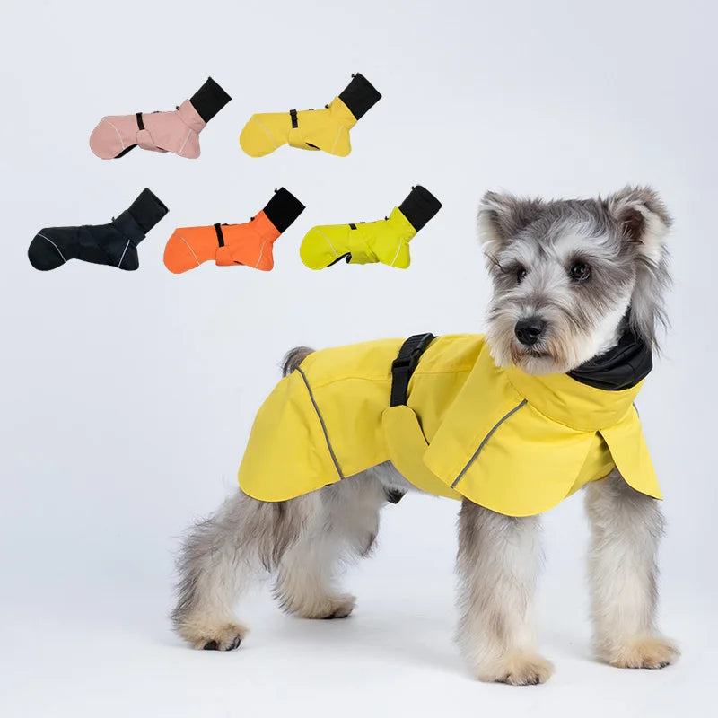 Hot Sale Dog Clothes Suppliers Stripe Waterproof Fashion Pet Rain Coat Jacket Reflective Adjustable Pet Dog Raincoat