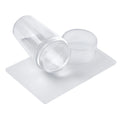 Transparent Handle Adjustable Pattom Size Silicone Fingernails Printing Nail Stamper Rotatable Nail Seal Tool