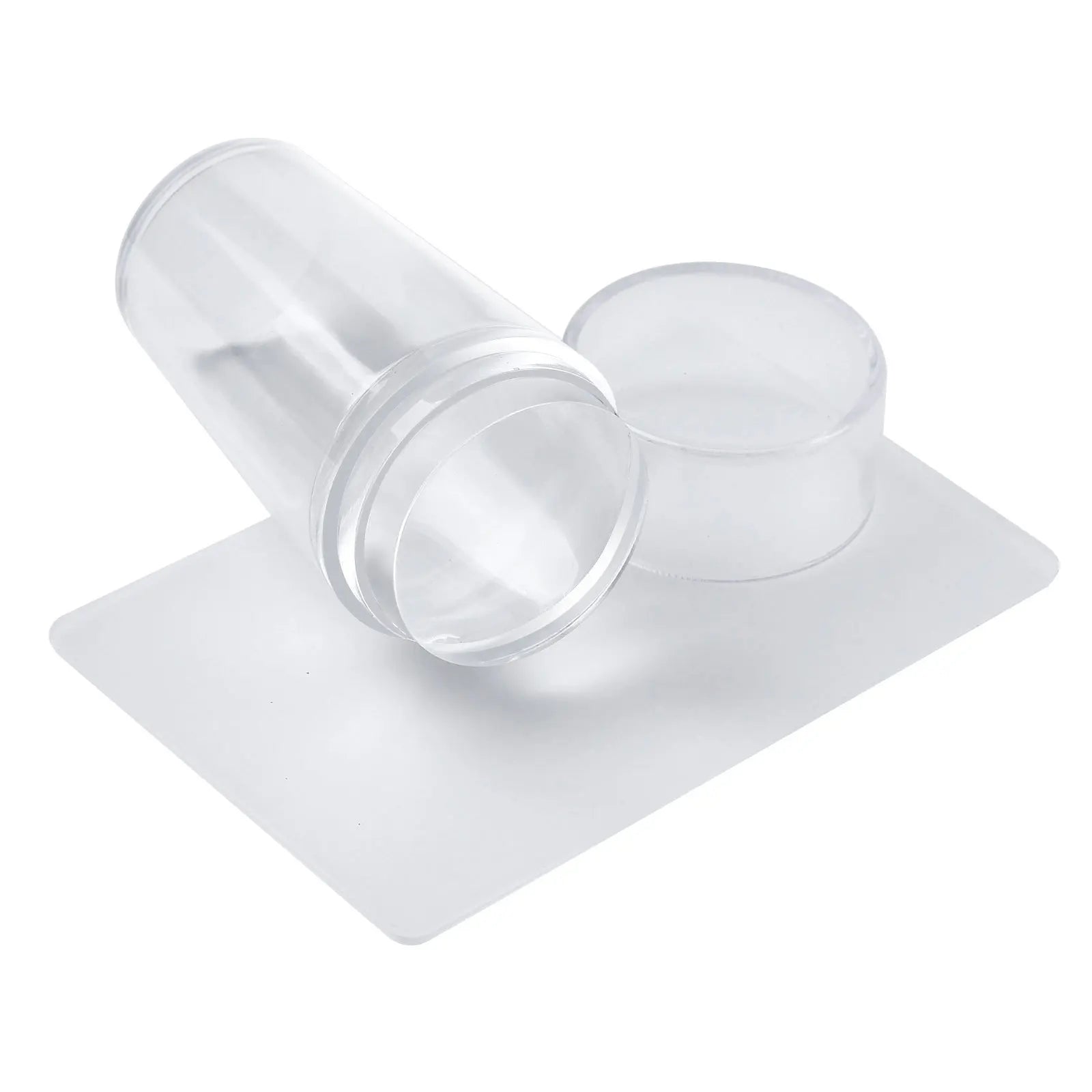 Transparent Handle Adjustable Pattom Size Silicone Fingernails Printing Nail Stamper Rotatable Nail Seal Tool