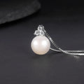 D1018 Abiding Jewelry Genuine 10mm White Fresh Water Pearl Gemstone 925 Sterling Silver Necklace Pendants for Jewelry Making