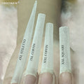 XXXL Coffin Nail Tips Clear Natural ABS Half Cover Long XXL Non C Curve Coffin French Nails Artificial Fingernails