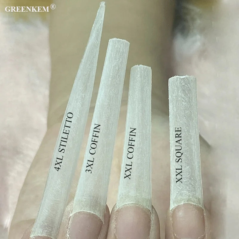 XXXL Coffin Nail Tips Clear Natural ABS Half Cover Long XXL Non C Curve Coffin French Nails Artificial Fingernails