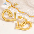 SUMMLY Vintage Wholesale Fine Luxury Heart-Shaped 18K Gold Plated Stainless Steel Earrings Fashion Jewelry