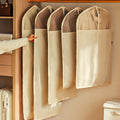 Large Visible Canvas PEVA Dust Cover 3D Cotton Linen Breathable Home Wardrobe Hanging Garment Bag for Suit Coat Fur Elegant