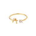 2022 Fashionable Jewelry Adjustable Multi Color Stainless Steel Ring Popular Personalize Initial Letter Open Neutral Ring
