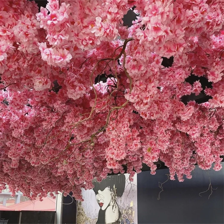 T-0351 Factory pink Flower Tree Branch Artificial Cherry Blossom Branches Home Wedding Wedding Decoration
